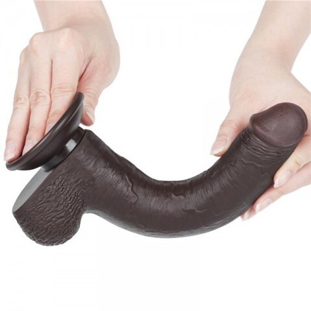 Реалистичный фаллоимитатор Lovetoy Sliding Skin (22×3,7 см) с двойной плотностью черный