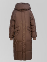 Пуховик 18106 удлиненный с двумя карманами спереди