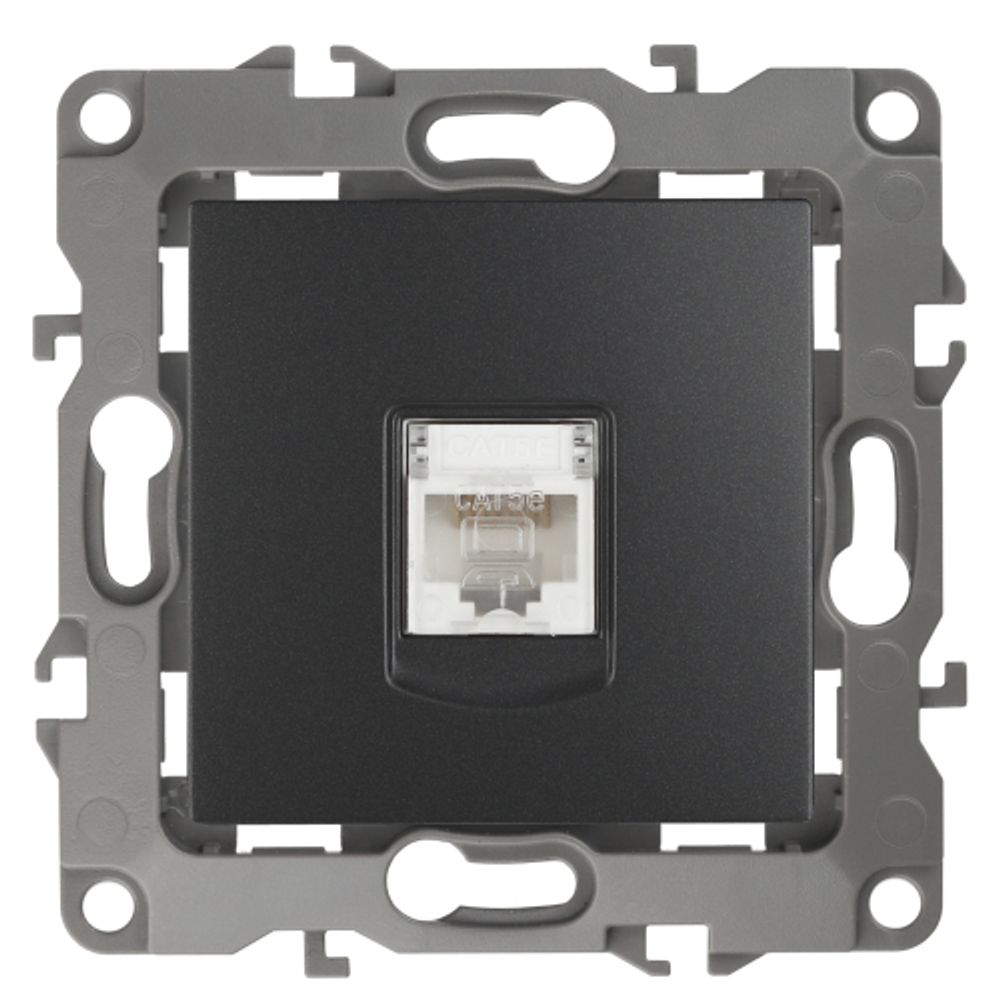 12-3107-05 ЭРА Розетка информационная RJ45, IP20, Эра12, антрацит | Эра 12 Антрацит