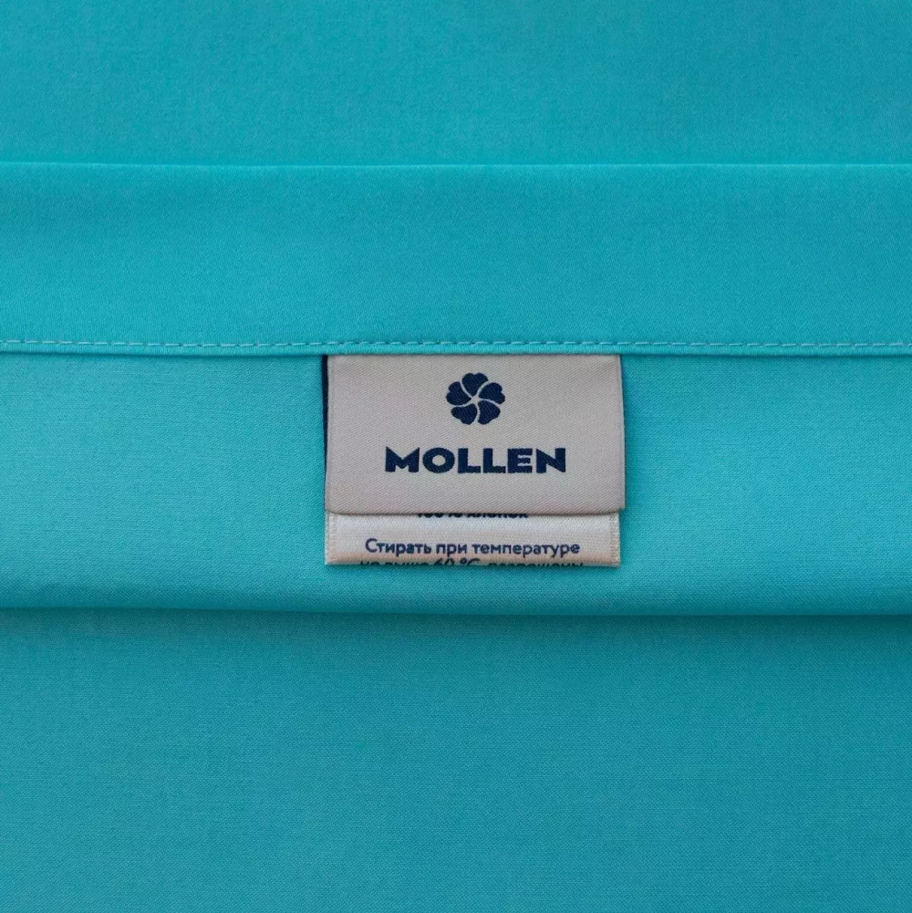 Постельное белье 2 спальное евро Mollen светло-бирюзовое