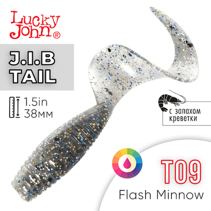 Твистер Lucky John J.I.B. TAIL 1.5" (38 мм), 15шт/уп