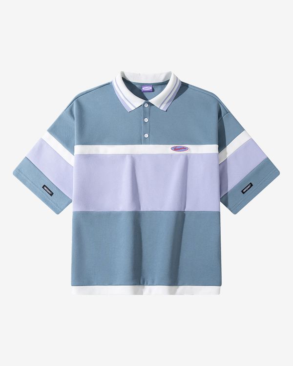 Поло серый/белый/фиолетовый - фото 1