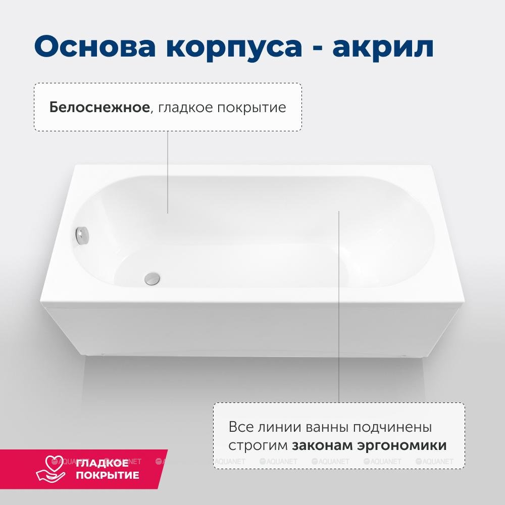 Акриловая ванна Aquanet (Акванет) Lotos 170x75 с каркасом