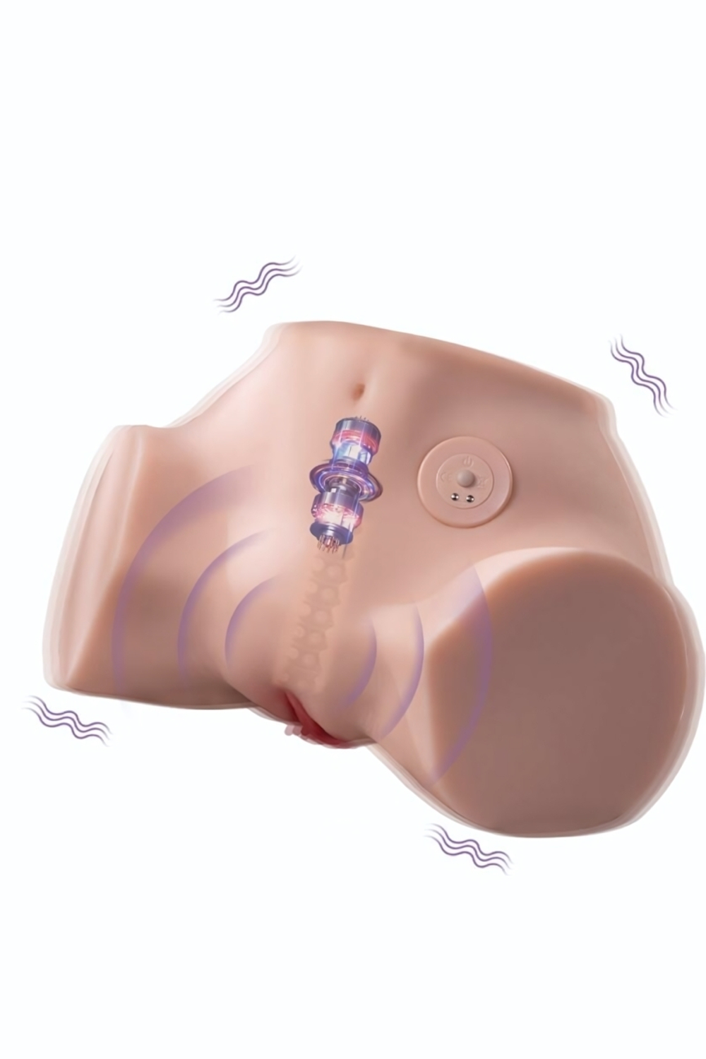 Телесный вибромастурбатор-полуторс Fennie (Цвет: телесный)