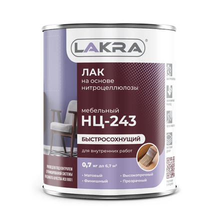 ЛАКРА Лак НЦ-243 0,7кг матовый (LAKRA)