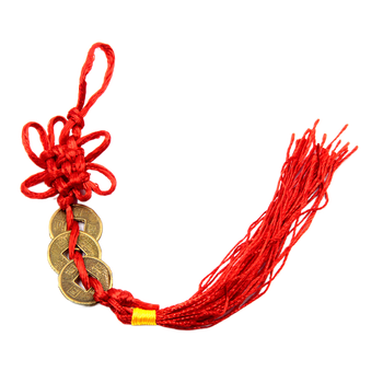 Подвеска Узел Удачи Цепь из 3 темных монет Оберег для кошелька для привлечения денег