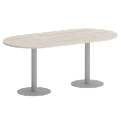 Home Office Стол овальный VR.SP-5-180.1 Денвер Светлый/Металл Серый 1800*900*753