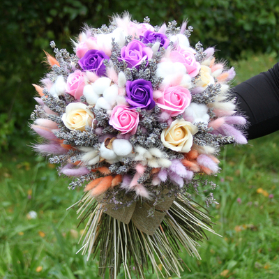 Букет сухоцветов  большой - Яркие краски 50х50 см