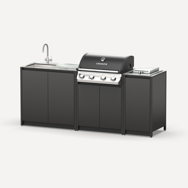 Барбекю комплекс Lounge F-102SGP, 2.1 м, черный/серый каспий