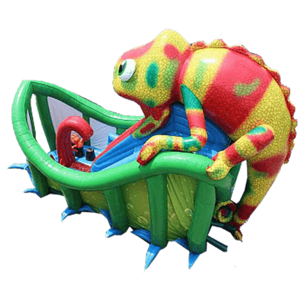 Надувная горка "В пасти у хамелеона"