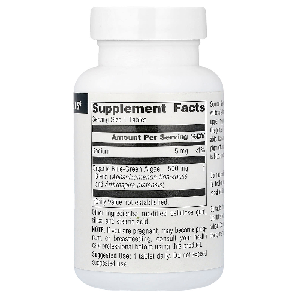 Source Naturals, сине-зеленые водоросли, 500 мг, 100 таблеток