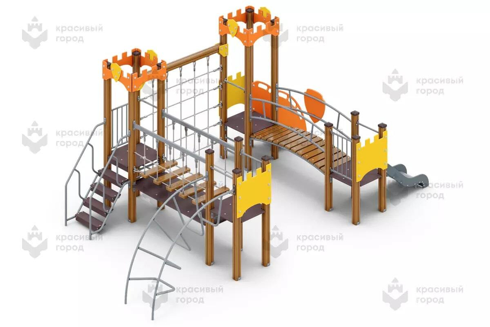 Спортивно-игровой комплекс Четыре башни с сеткой Замок