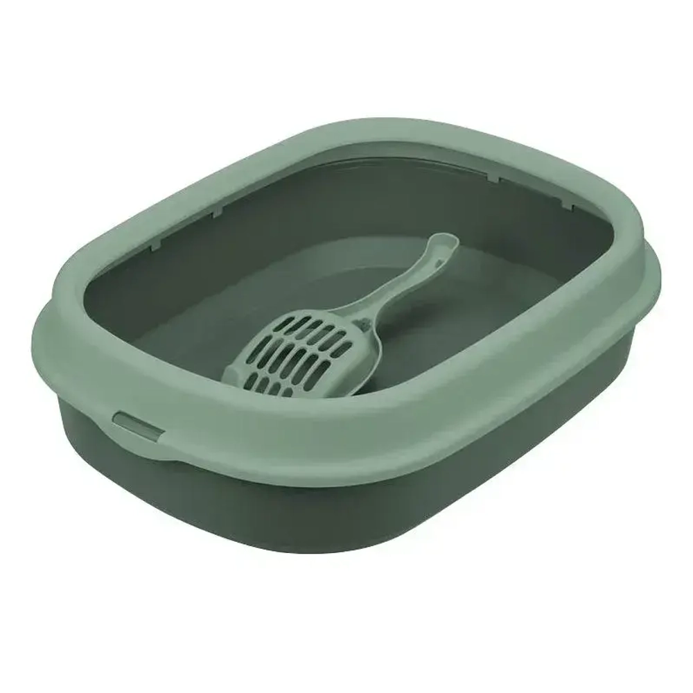 Лоток для кошек ЛЯ-МУРР 480мм с низким бортом + совок, Нефритовый