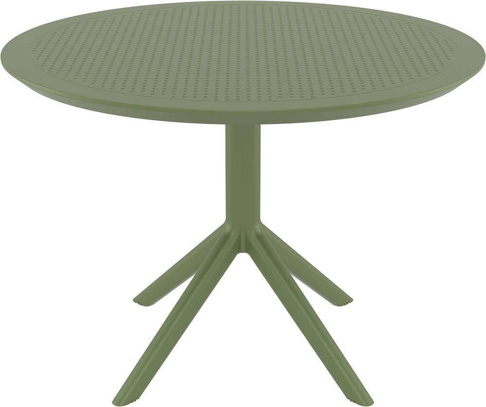 Стол пластиковый обеденный Siesta Contract Sky Table Ø105, оливковый