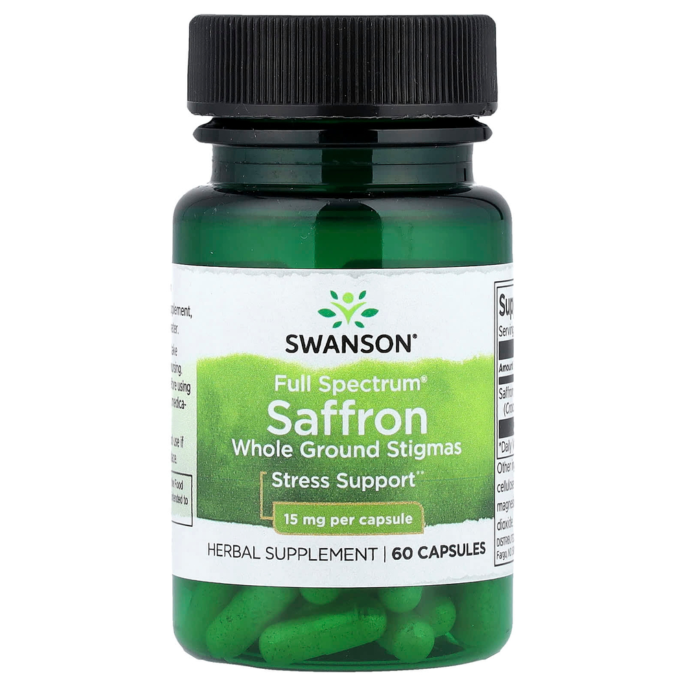 Swanson Vitamins, Full Spectrum®, шафран, 15 мг, 60 капсул
