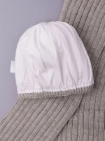 Шапка для девочки с шарфом осенние, бежевые