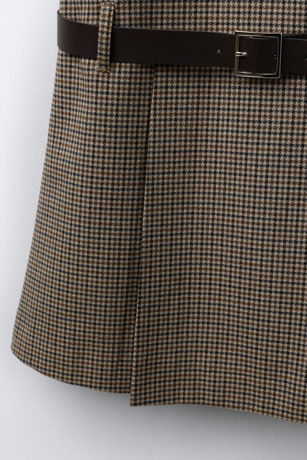 ZARA САРАФАН В КЛЕТКУ СО СЪЕМНЫМ ПЛАТКОМ, РЫЖЕВАТО-КОРИЧНЕВЫЙ