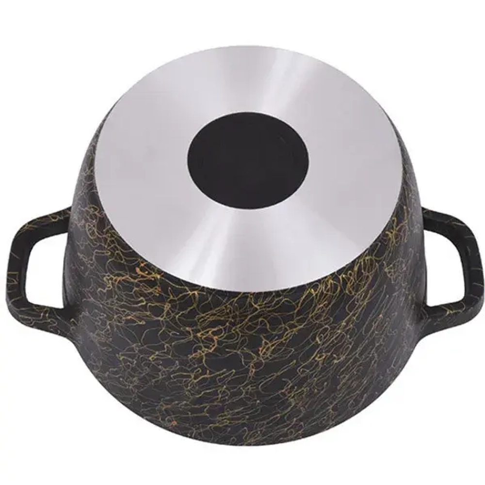 Кастрюля 2,5л «Грация»(черный/золото) со стеклянной крышкой кчз25а