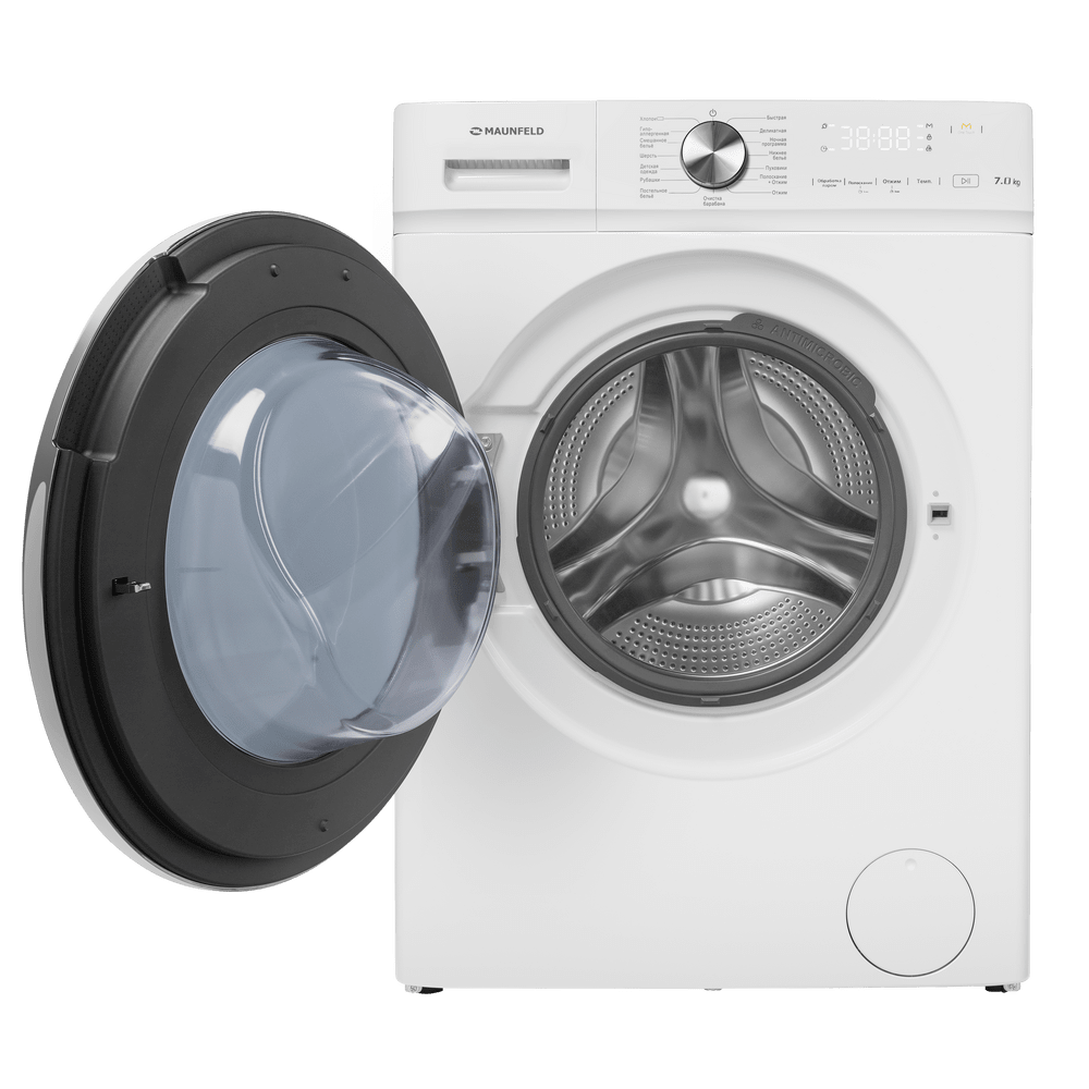 Узкая стиральная машина c инвертором и паром MAUNFELD MFWM127IWH053