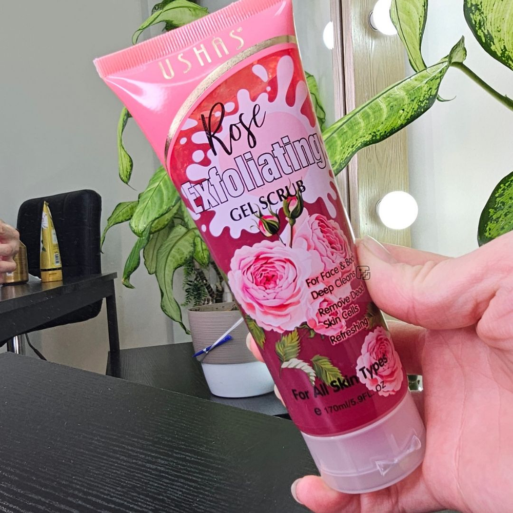 Гель скраб скатка с розой Ushas