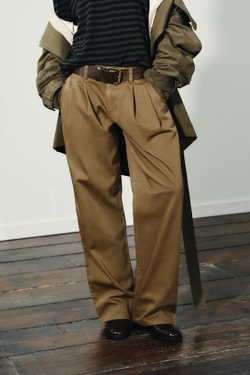 ZARA БРЮКИ ЧИНОС С НИЗКОЙ ПОСАДКОЙ, КОРИЧНЕВЫЙ