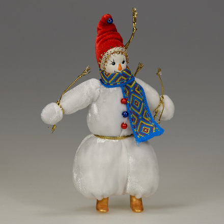 Ёлочная игрушка Гном-снеговик