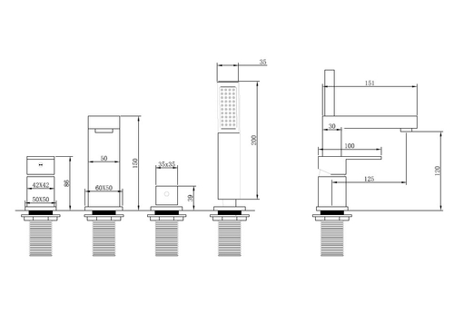 Смеситель ABBER Daheim AF8213B на борт ванны, черный матовый
