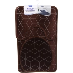 Набор для ванной и туалета 3 пр. «Rubin» ( 2 коврика 50*80+50*40, 1 чехол на крышку унитаза)коричн