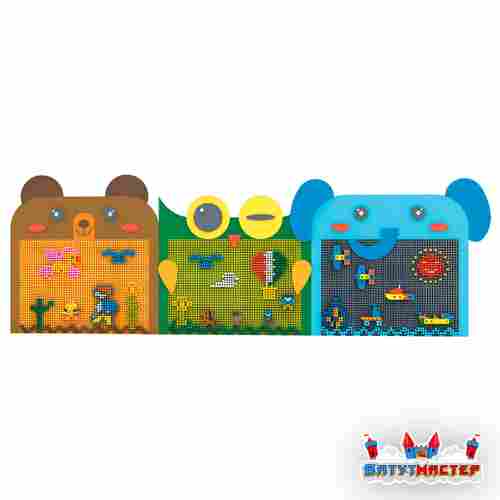 Детская интерактивная стена «Цветные истории», с мозаикой для составления рисунков