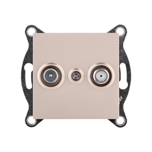 Розетка двойная TV (мама) + спутниковая SAT, золотой Kollinger REA-035GD для Aspekt, Eleganz, Reflex