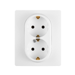 Розетка двойная с заземлением без шторок в сборе 16А 250В белый ETIKA Legrand