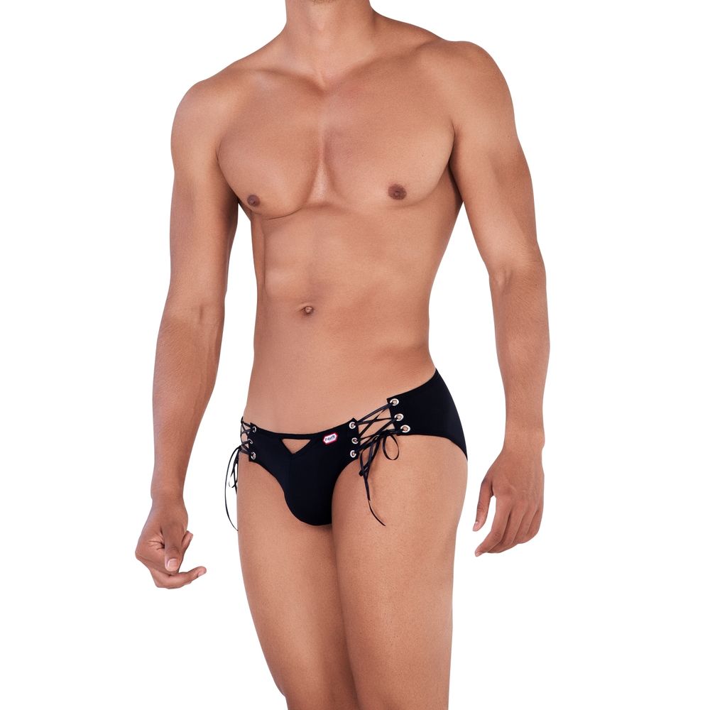 Мужские трусы слипы черные со шнуровкой Pikante CARISMA BRIEF 033411