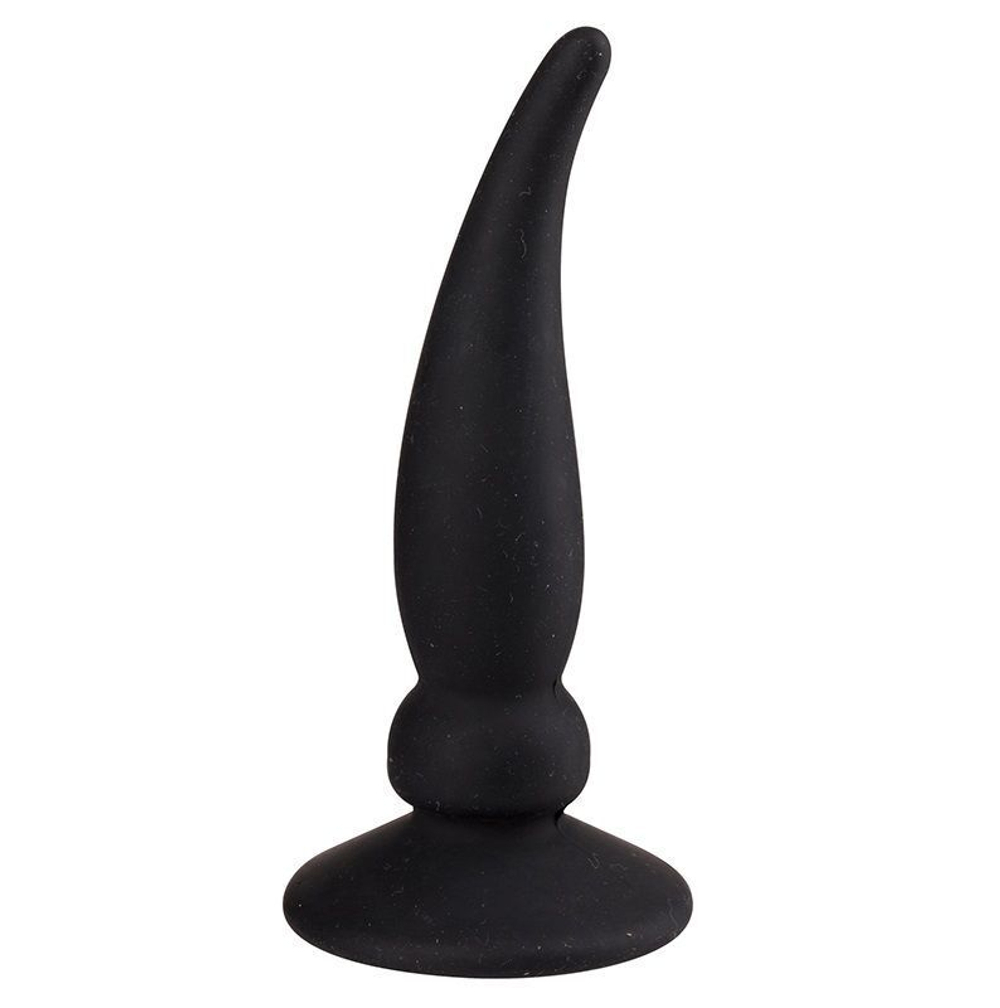 Чёрная пробка ASS JACKER для анальной стимуляции - 12 см. (Цвет: черный)