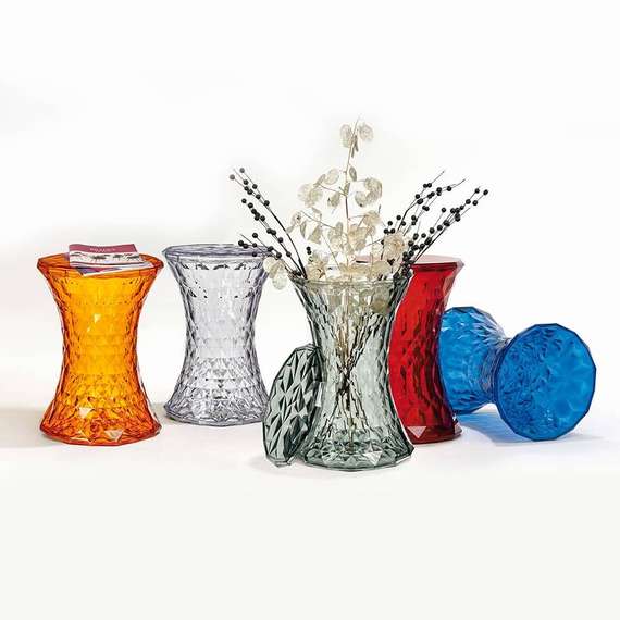 Столик-табурет Rock прозрачный серый