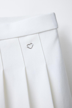 ZARA ЮБКА В СКЛАДКУ С ДЕТАЛЬЮ «СЕРДЦЕ», ЭКРЮ