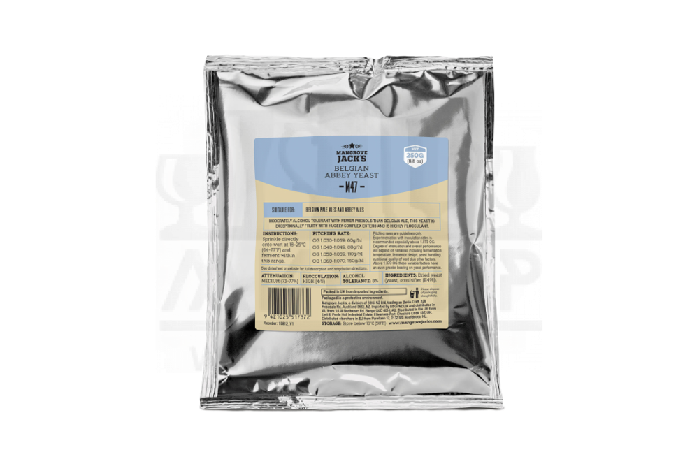 Пивные дрожжи Mangrove Jack's "Belgian Abby Yeast M47", 250 г