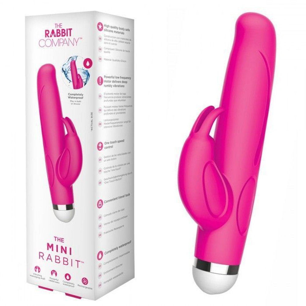 Розовый вибратор-кролик The Mini Rabbit - 13,9 см. (Цвет: розовый)