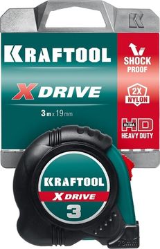 KRAFTOOL X-Drive, 3 м х 19 мм, рулетка (34122-03-19)