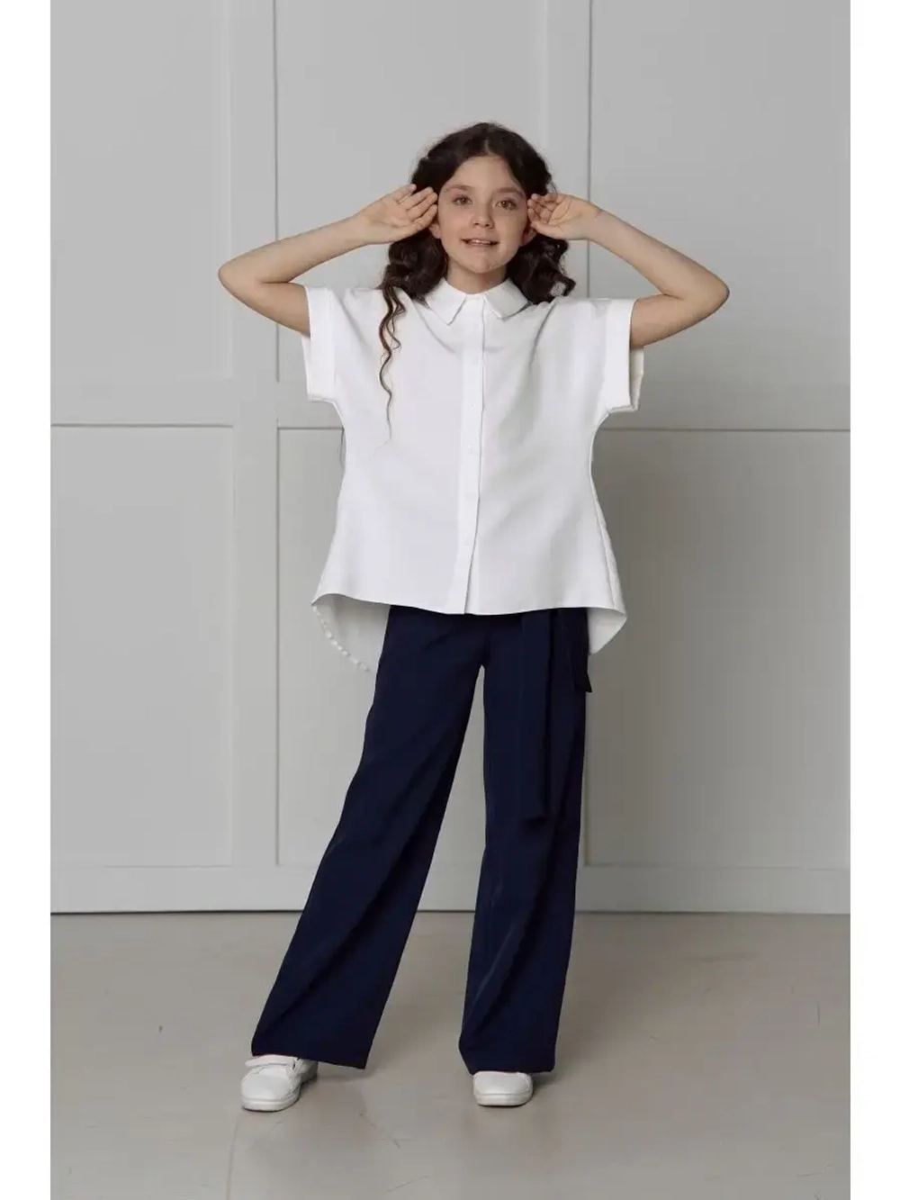 Костюм с брюками палаццо школьный