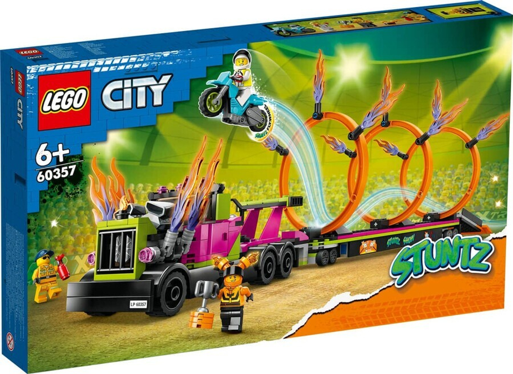Конструктор LEGO City 60357 Трюковый грузовик и огненное кольцо