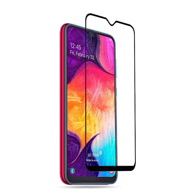 Защитное стекло для Samsung A20S 5D (Black) (2шт)