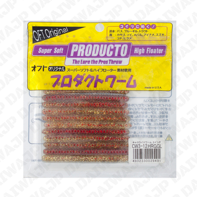 Силиконовая приманка  OFT  WORM  CAROLINA WORM CW3-12  HRGGL