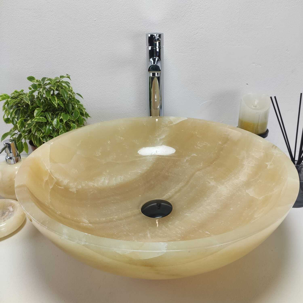 Раковина из оникса Bowl Yellow Big BO-60960 50*50*15