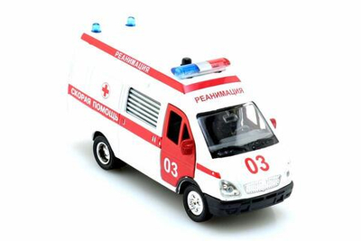 Модель ин. мет. "ГАЗель 2705. Скорая помощь. Реанимация" 13см. CT1276-1 (Технопарк)