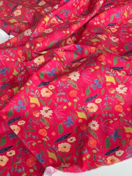 ЦВЕТОЧНАЯ РОССЫПЬ, ФУКСИЯ - 100% ХЛОПОК 5