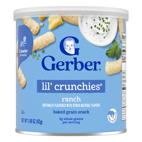 Gerber, Lil' Crunchies®, снек из запеченных злаков, для детей от 8 месяцев, ранчо, 42 г (1,48 унции)