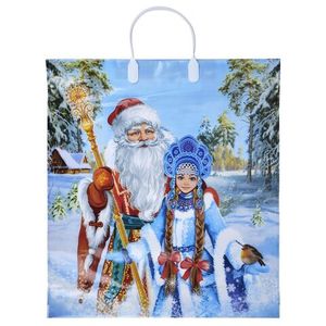 Пакет новогодний пластиковая ручка Россия 40*44 см 100 мкм Волшебная встреча  1 шт 100  шт/кор