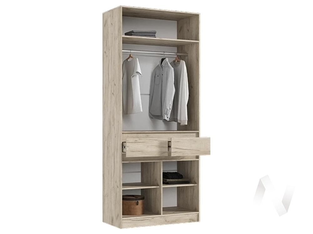 Шкаф 2-х ств МС Роджина (дуб крафт серый/кашемир; дуб крафт серый)