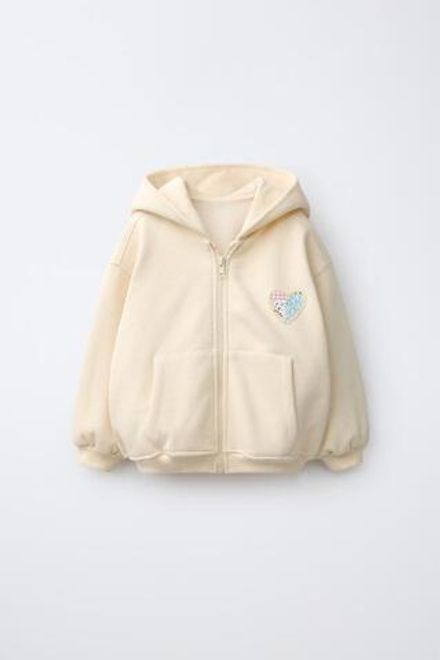 ZARA ХУДИ С НАШИВКОЙ ПЭЧВОРК, ЦВЕТ СЛИВОЧНОГО МАСЛА
