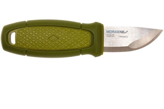 Нож Morakniv Eldris, нержавеющая сталь, цвет зеленый, ножны, шнурок, огниво, 12633